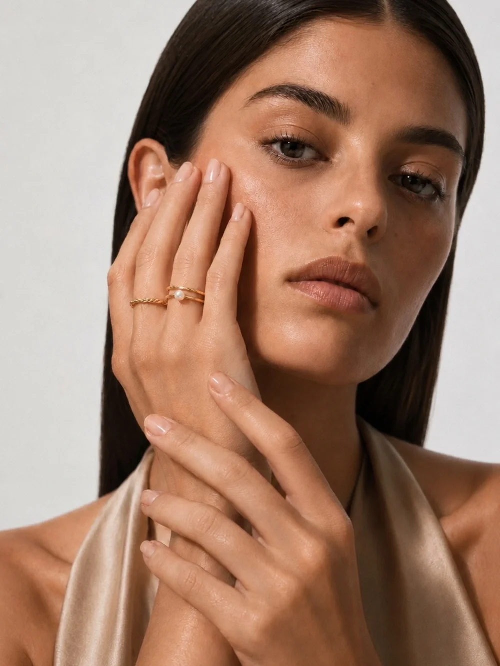 Lovisa Gold Plated Pearl & Twisted Ring Set